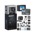 Akaso Brave 4 4K/30Fps 20 MP Wi-Fi Dual Screen Su Geçirmez Kılıf Aksiyon Kamera ve Aksesuar Seti
