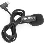 Akaso Kameralar ile Uyumlu Micro USB Girişli Aksiyon Kamera Mikrofonu - Siyah - Renk