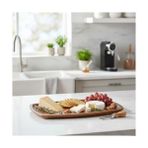 Akasya Ağacı Kayık Sunum Tepsisi (33X20 Cm) | Ahşap Servis ve Kahve Tepsisi | Peynir, Şarküteri ve Dekoratif Banyo/masaüstü Organizeri - Kestane Akaju - Option-1