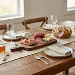 Akasya Ahşap Servis Tepsisi (45X15 Cm) | Uzun İnce Doğal Ahşap Sunumluk | Fincan, Bıçak, Baget Ekmek, Meze Şarküteri Tabağı (2 Cm Kalınlık