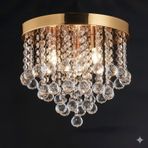 Akasya Büyük Gold Kristal Taşlı Salon Avizesi Altın - Gold