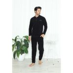 AKASYA Erkek Manşetli Kışlık Polar Pijama Takımı 2251 - 2XL - Lacivert