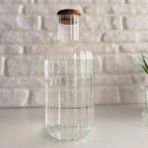 Akasya Kapaklı Cam Su ve Meşrubat Şişesi Başucu Sürahisi 1400 ml ( Bardaksız) - 1,4 lt
