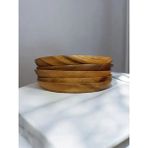 Akasya Servis Tabağı & Ahşap Tepsi & Ahşap Supla (25CM)