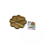 Akasya Yuvarlak 4 Kalp Bölmeli Ahşap Servis Sunum Tepsi - Tahtasi 21 X 1.4Cm (5528)
