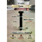 akatsuki civata1 Paslanmaz Çelik Civata + Somun + Rondela Seti (M10X130Mm) – 10 Adet