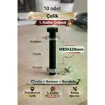 akatsuki M10*120 Paslanmaz Çelik Civata + Somun + Rondela Seti (M10X120Mm) – 10 Adet