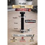 Akatsuki Paslanmaz Çelik Civata + Somun + Rondela Seti (M10x150mm) 10 _ Adet