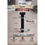 Akatsuki Paslanmaz Çelik Civata + Somun + Rondela Seti (M12x40mm) _ 10 Adet