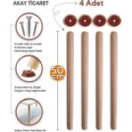 Akay Ticaret 50 cm Konik Sehpa Ayağı Doğal Gürgen Ağacından Kahverengi Renkli Dayanıklı Yapı