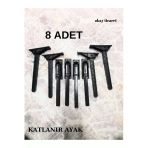 AKAY TİCARET Sofra Ayağı Katlanır Yer Sofrası Sini Altı Siyah Plastik Ayak Laptop Sehpası 22 Cm (8 ADET)
