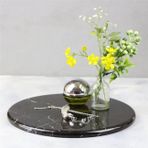 Akayev Mermer 28 cm Siyah Yuvarlak Sunum Tabağı