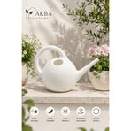 AKBA HOME Bahçe Sulama İbriği Yuvarlak Çiçek Sulama Kabı Beyaz 2,5 Litre