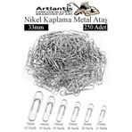 AKBELLİ GROUP Nikel Kaplama Metal Ataş No 4, 33mm, Beyaz, 250 Adet, 20 Sayfa Kapasiteli