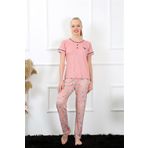 Akbeniz 20388 Gül Kurusu Kısa Kol Kadın Pijama Takım