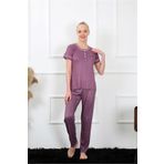 Akbeniz 20388 Mürdüm Kısa Kol Kadın Pijama Takım