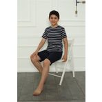 Akbeniz 20394 Cizgili Erkek Çocuk Penye Şortlu Pijama Takım
