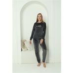 Akbeniz 20624 Kadife Füme Kadın Pijama Takım