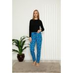 Akbeniz 27382 Saks Pamuklu Kadın Alt Pijama