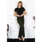 Akbeniz 27497 Siyah Pamuklu Kadın Tek Alt Pijama