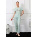 Akbeniz 4140 Su Yeşili Kısa Kol Kadın Pijama Takım