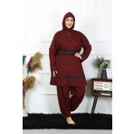 Akbeniz 55010 Bordo Büyük Beden Tesettür Mayo