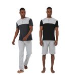 Akbeniz 6825 Mavi 3'lü Erkek Pijama Takım
