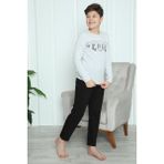 Akbeniz Erkek Çocuk Penye Pijama Takım 20417 - 7 - 8 - Gri