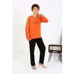 Akbeniz Erkek Çocuk Uzun Kol Penye Pijama Takım 20437 Turuncu