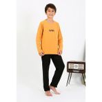 Akbeniz Erkek Çocuk Uzun Kol Penye Pijama Takım 20438 Sarı - 9 - 10