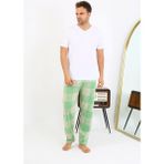 Akbeniz Erkek Ekoseli Desen Penye Tek Alt Pijama 27540 Yeşil - 2XL