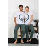 Akbeniz Erkek Pamuk Penye Sevgili Kombini Pijama Takımı Beyaz Tek Takım Fiyatıdır 50127