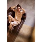 Akbeniz Kadın Bej Oversize Saten Pijama Takımı