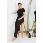 Akbeniz Kadın Kısa Kol Pamuk Penye Pijama Takım Siyah 4214