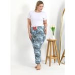 Akbeniz Kadın Pamuklu Büyük Beden Alt Pijama 27558 Mavi - 8XL