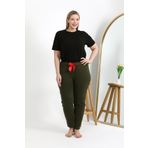 Akbeniz Kadın Pamuklu Büyük Beden Alt Pijama Haki 27559