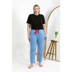 Akbeniz Kadın Pamuklu Büyük Beden Alt Pijama Mavi 27559