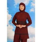 Akbeniz Kadın Tam Tesettür Mayo Bordo 31061 - 2XL