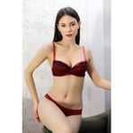 Akbeniz Kadın Yarım Destekli Sütyen Takım 3307 Bordo