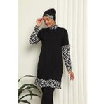 Akbeniz Tam Tesettür Dijital Desenli Mayo 31039