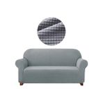 Akbu Likrali Koltuk, Kanepe, Çekyat Örtüsü 3 Kişilik Koltuk Örtüsü Lastikli, Pitikare Desen - 180 x 230 cm - Gri