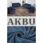 Akbu Parlak Kadife 3 3 1 1 Lastikli Kanepe Örtüsü | Lastikli Koltuk Örtüsü | Koltuk Kılıfı Takımı - Lacivert - 180 x 230 cm