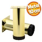 Akça Ayarlanabilir Mobilya Kanepe Koltuk Baza Yükseltme Yükseltici Ayağı Metal Ayakları 10 Cm Gold