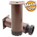 Akça Ayarlanabilir Mobilya Kanepe Koltuk Baza Yükseltme Yükseltici Ayağı Metal Ayakları 12 Cm Kahve