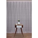 Akça Tekstil 300x260 cm Beyaz Çizgili Model Tek Kanat Hazır Dikilmiş Pileli Fon Perde