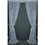 Akça Tekstil 300x260 cm Gri Büyük Sarmaşık Model Tek Kanat Hazır Dikilmiş Pileli Fon Perde