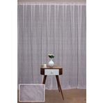 Akça Tekstil 300x260 cm Kırık Beyaz Çizgili Model Tek Kanat Hazır Dikilmiş Pileli Fon Perde