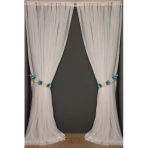 Akça Tekstil 300x260 cm Kırık Beyaz Dar Etek Tek Kanat Hazır Dikilmiş Pileli Fon Perde