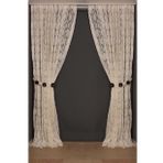 Akça Tekstil 300x260 cm Krem Damaks Model Tek Kanat Hazır Dikilmiş Pileli Fon Perde