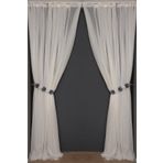 Akça Tekstil 300x260 cm Krem Seyrek Noktalı Model Tek Kanat Hazır Pileli Fon Perde